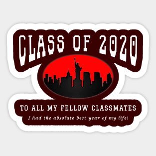 Class of 2020 - Maroon, Red and White Colors Sticker